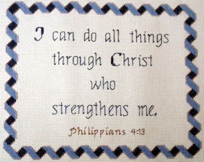 With Christ I Can stitched by Trish Estes